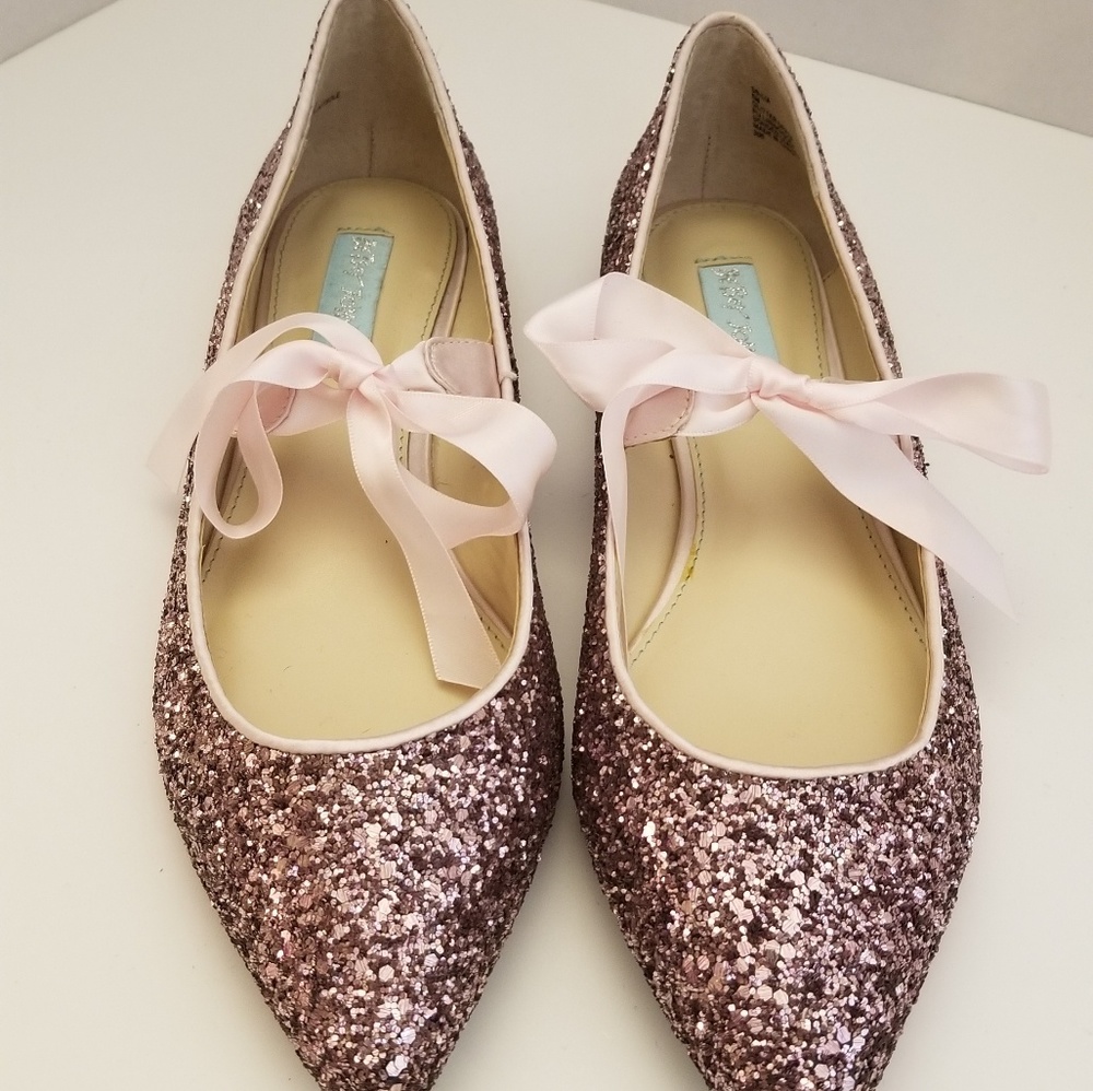Betsey Johnson Glitter Flats Size 8